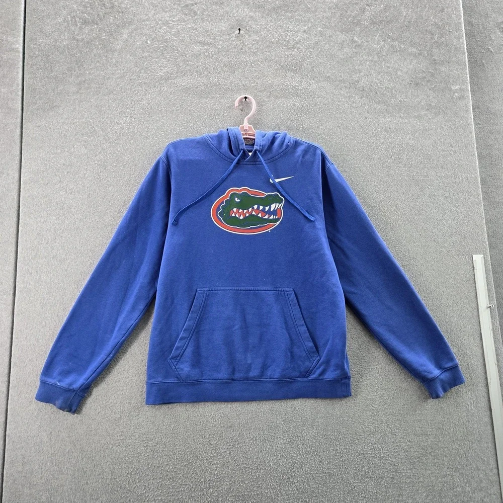 Florida Gators Men Hoodie L Blue Nike Graphic Fleece Gator Logo Activewear NWT
